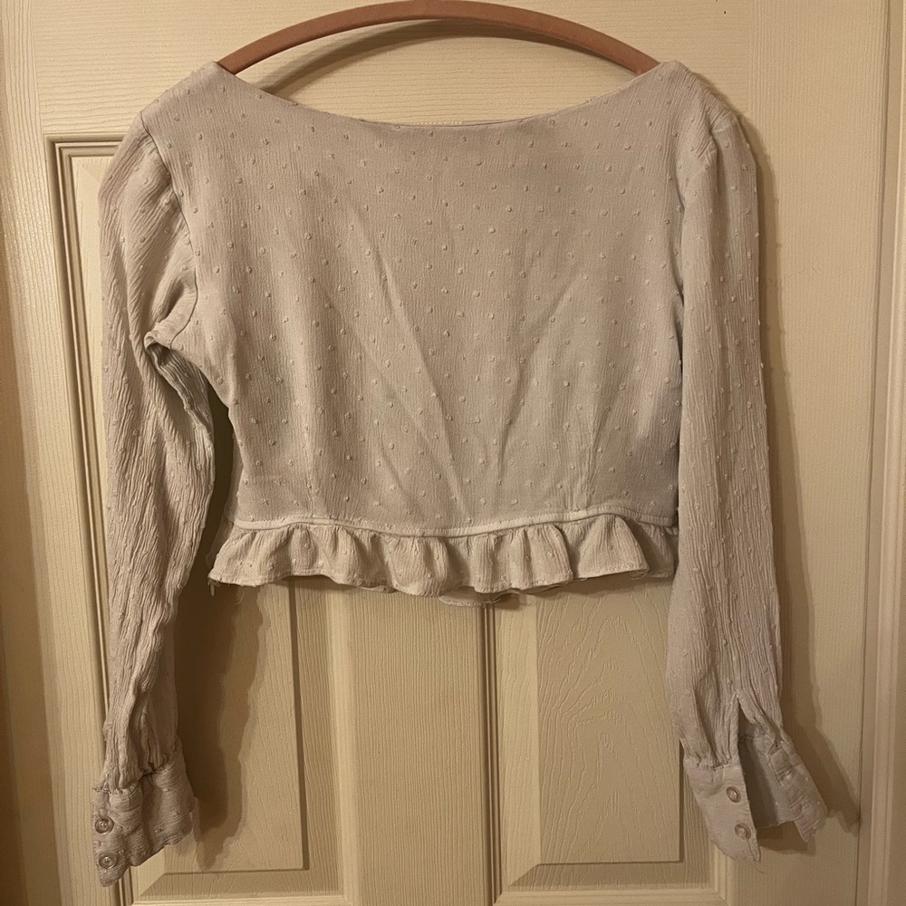 Women’s Nasty Gal Square Neck Textured Blouse - Picture 4 of 5